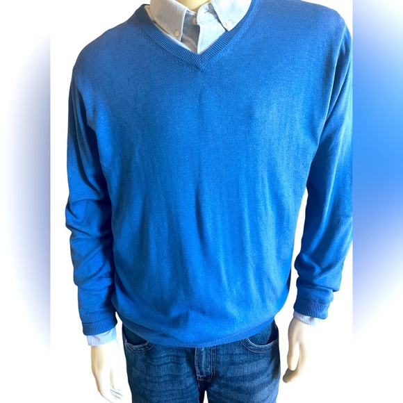 Peter Millar silk cashmere blend size large men’s royalblue excellent condition - Picture 3 of 8